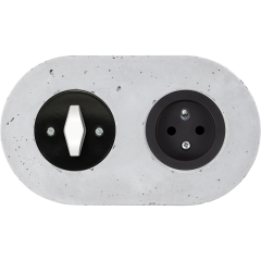 double frame - concrete - whtie BTA handle with black cover - black matt single outlet