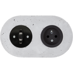 double frame - concrete - black BTA handle with black cover - black mattsingle outlet