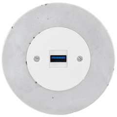 concrete - USB outlet white