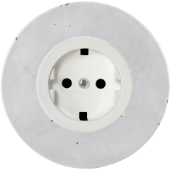 concrete - schuko outlet cover white