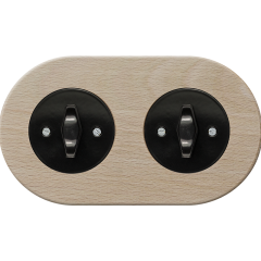 double frame - wooden beech - black BTA handle with black cover