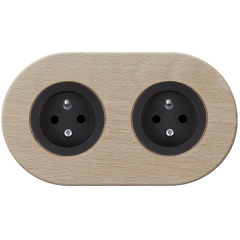 double frame - wooden beech - black matt single outlets