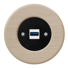 Frame beech - black cover - USB outlet