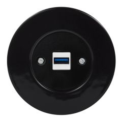 Frame black - black cover - USB outlet