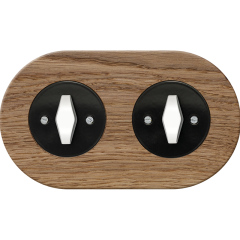 double frame - wooden light oak - white BTA handle with black cover