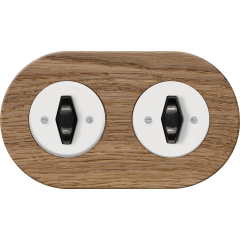 double frame - wooden light oak - black BTA handle with white cover
