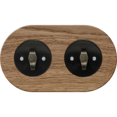 double frame - wooden light oak - patinated BTA handle with black cover