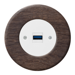 Frame dark oak - white cover - USB outlet