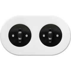 double frame - white ceramic - black BTA handle with black cover