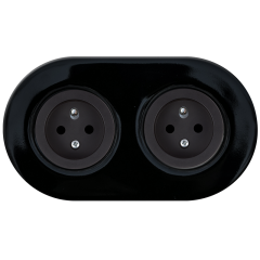 double frame - black ceramic - black matt single outlets