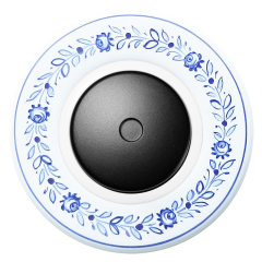 keramika, slovácký vzor - LED stmívač bílý/černý mat