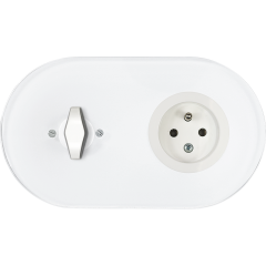 double frame - white glass - white BTA handle - white single outlet