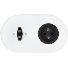 double frame - white glass - black BTA handle - black matt single outlet