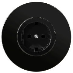 Černé sklo - kryt zásuvky schuko černý matný